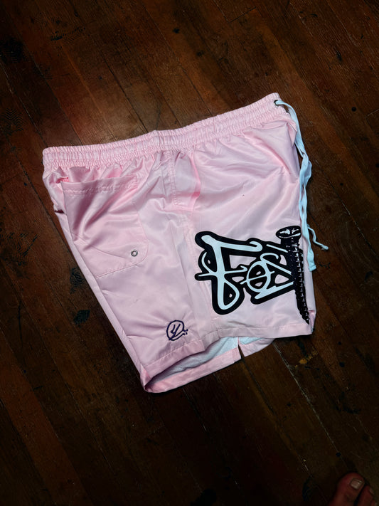 Skrewed Woven Shorts — Pink